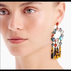 Jcrew Tortoise and Multi-colour wreath earrings